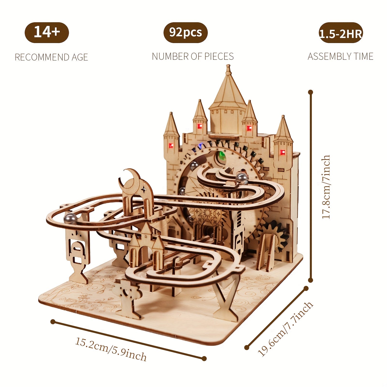 3D Electric Marble Run STEM Construction Set – Handmade Logic Building Toy, Educational Marble Track Kit for Kids, Creative Brain Puzzle Gift
