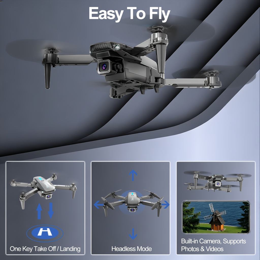 Tongli DR1916RL Beginner RC Drone, One-Key Takeoff Landing & Return, Altitude Hold, Headless Mode, 360° Flips, 3-Speed Adjustment, Easy to Fly for Ages 14+, Perfect Starter Gift