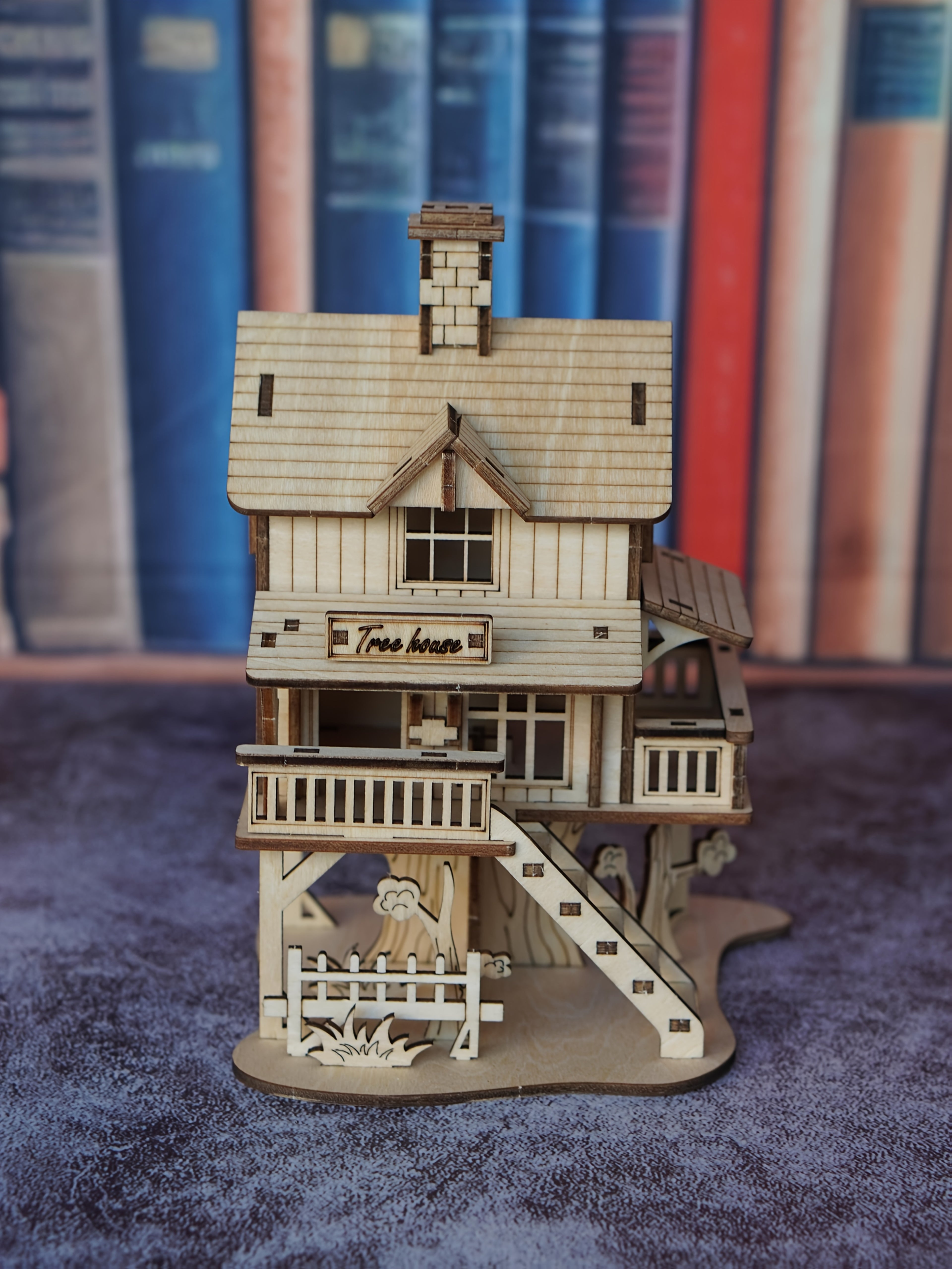 3D Wooden Cabin Puzzle Model DIY Building Kit Rustic Treehouse Architecture Interlocking Blocks Craft Set for Adults Teens Home Decor Gift