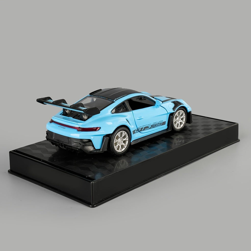 Die-Cast Porsche 911 Model Car – High-Detail Zinc Alloy Collectible Display Piece for Adults, Home & Office Decor, Car Lover Birthday Christmas Gift, Blue White Green Grey