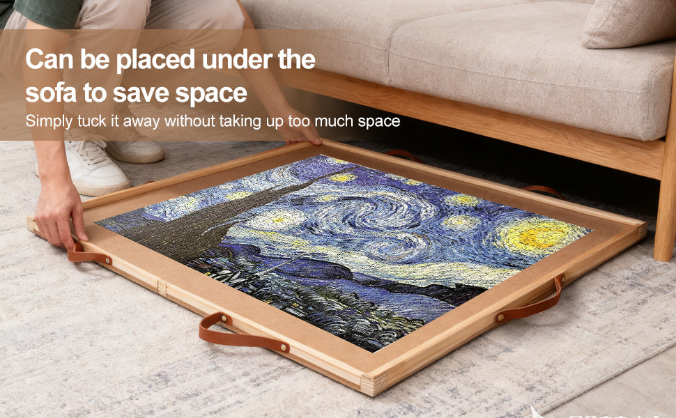 Rotating Puzzle Board with Drawers 35x27 Inch – 360° Turntable Puzzle Table Organizer for Adults Seniors 1500 Pieces