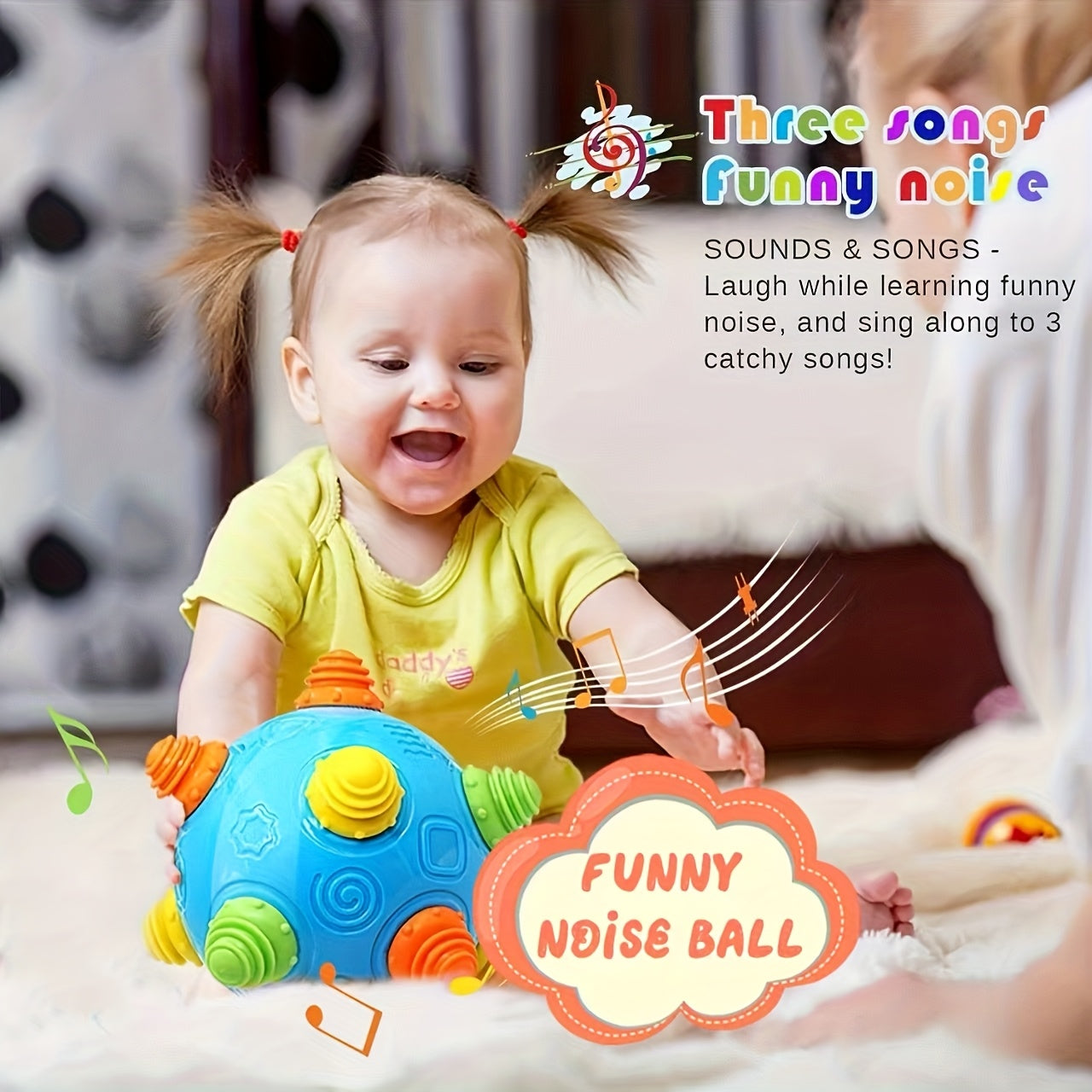 Musical Bouncing Sensory Ball Toy for Babies – BPA Free Interactive Electric Dancing Ball with Fun Sounds & Melodies, Encourages Crawling & Jumping, Developmental Toy for Boys Girls