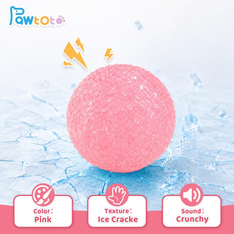 Mochi Squishy Ball by Pawtoto, Handmade Crystal Dumpling Sensory Fidget with Ice Crack, Slush or Fluffy Textures for Teen and Adult Gifts