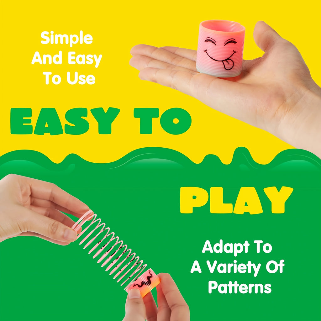 Rainbow Spring Coil Fidget Toys Bulk 60pcs Mini Stress Springs – Goodie Bag Stuffers for Kids Birthday Party, Carnival Prize, Easter Basket & Classroom Reward Supplies