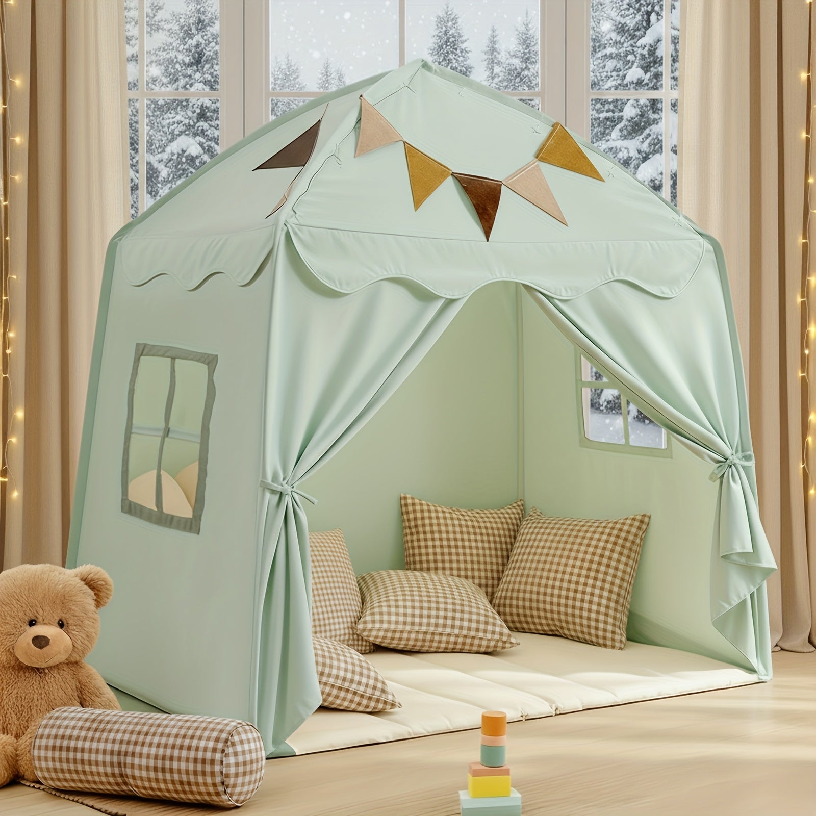 Kids Play Tent Extra Large Teepee 59x39x59 Inch Portable Foldable Indoor Outdoor Playhouse Dome Tent for Boys Girls Ages 3 Plus - Birthday Christmas Gift