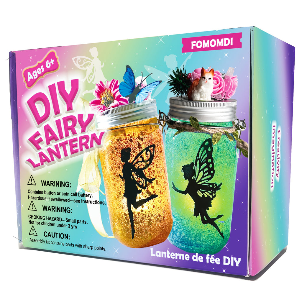 DIY Fairy Lantern Craft Kit with Color-Changing Remote Control Mason Jar Night Light – Arts & Crafts for Girls Ages 6+, Birthday Halloween Christmas Gift & Party Activity