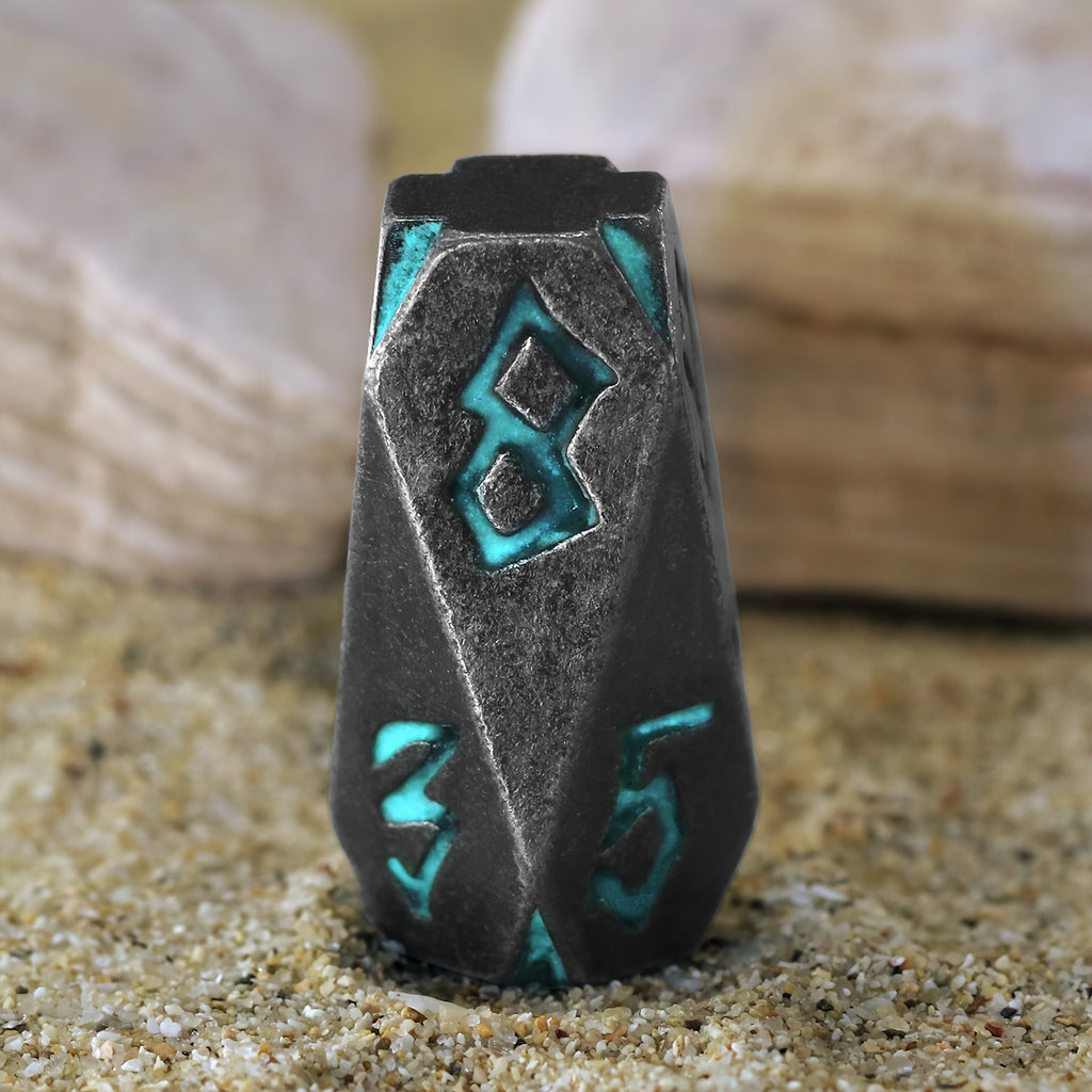 Metal DND Dice Set 7 Piece Stonehenge Themed Glow in the Dark – Zinc Alloy Heavy Polyhedral RPG Dice D4-D20 with Gift Box Blue, Dungeon Master Birthday Christmas Gift for Tabletop Gamers