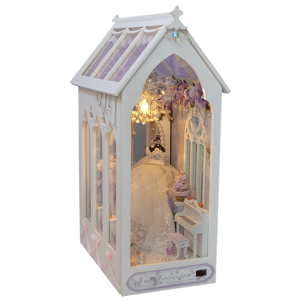 Wedding Dress Shop Miniature Dollhouse DIY Kit – Build Your Own Bridal Boutique with Furniture & Home Decor, Creative Craft Building Set for Teens Adults Ages 14+ Birthday Valentine Gift