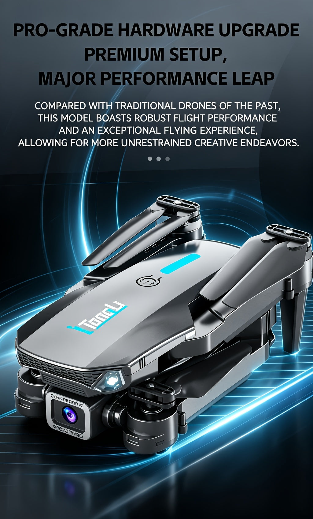 FPV Camera Drone with Dual Camera & Altitude Hold – Aerial Photography RC Quadcopter, Headless Mode, Gesture Photo, One-Key Takeoff/Landing, Drop-Resistant, Beginner & Kids Gift