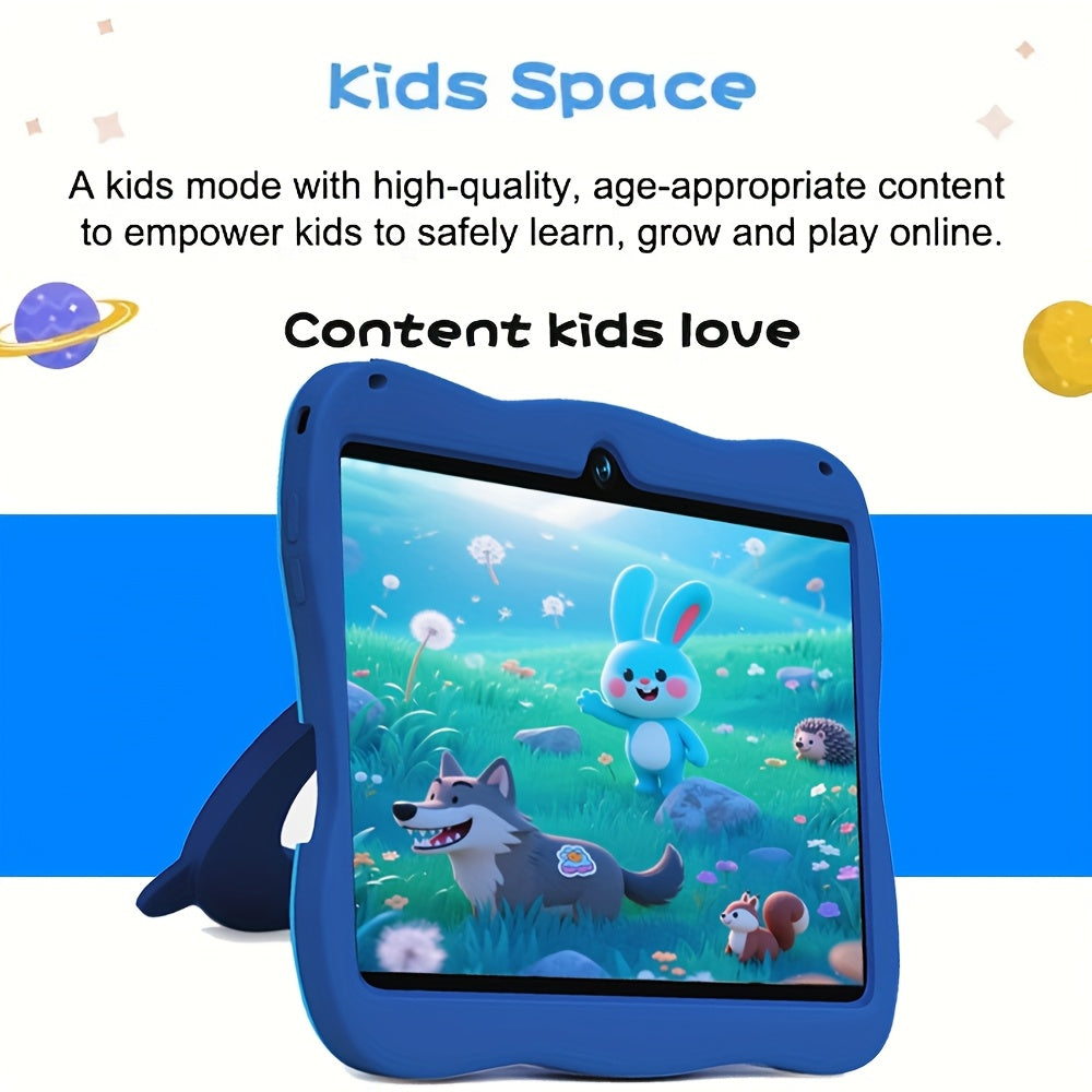 Kids Tablet 7-Inch HD Screen Android 14 6GB RAM 32GB ROM with EVA Shockproof Case Parental Controls Ad-Free Educational Apps – Best Gift for Children Boys Girls