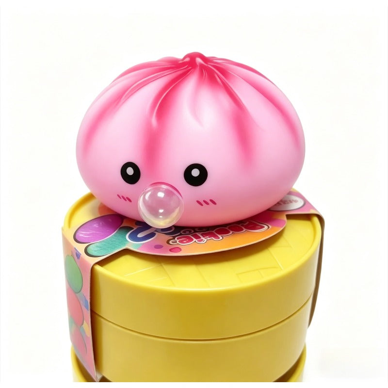 Steamed Bun Squishy Toy Gift Set 4pcs - Soft Bouncy Dumpling Squeeze Toys with Gift Bag Birthday Gift for Her Him Adults Kids Surprise Toy