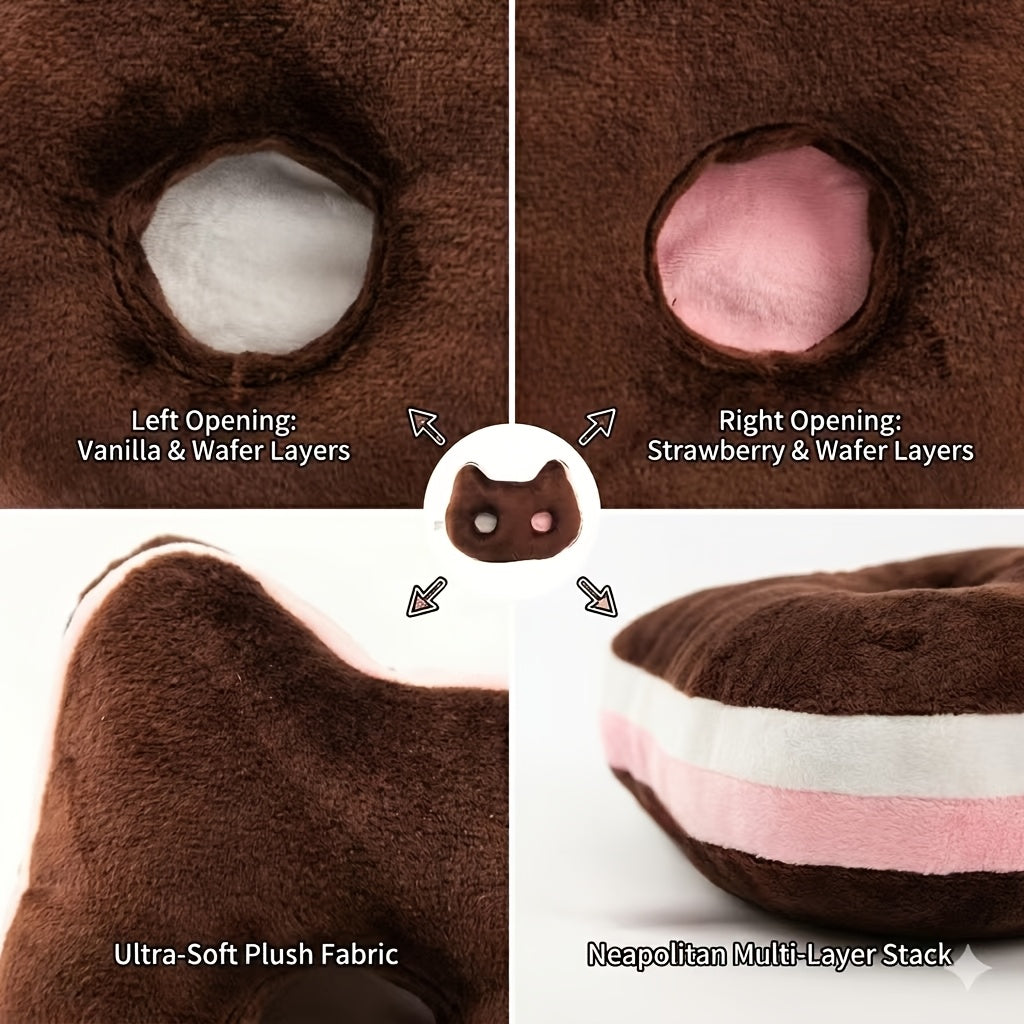 Cookie Brownie Kitten Plush 9 Inch – Cute Anime Cat Stuffed Animal Pillow, Soft Space Universe Kawaii Cat Plush Toy Gift for Kids Girls Room Decor