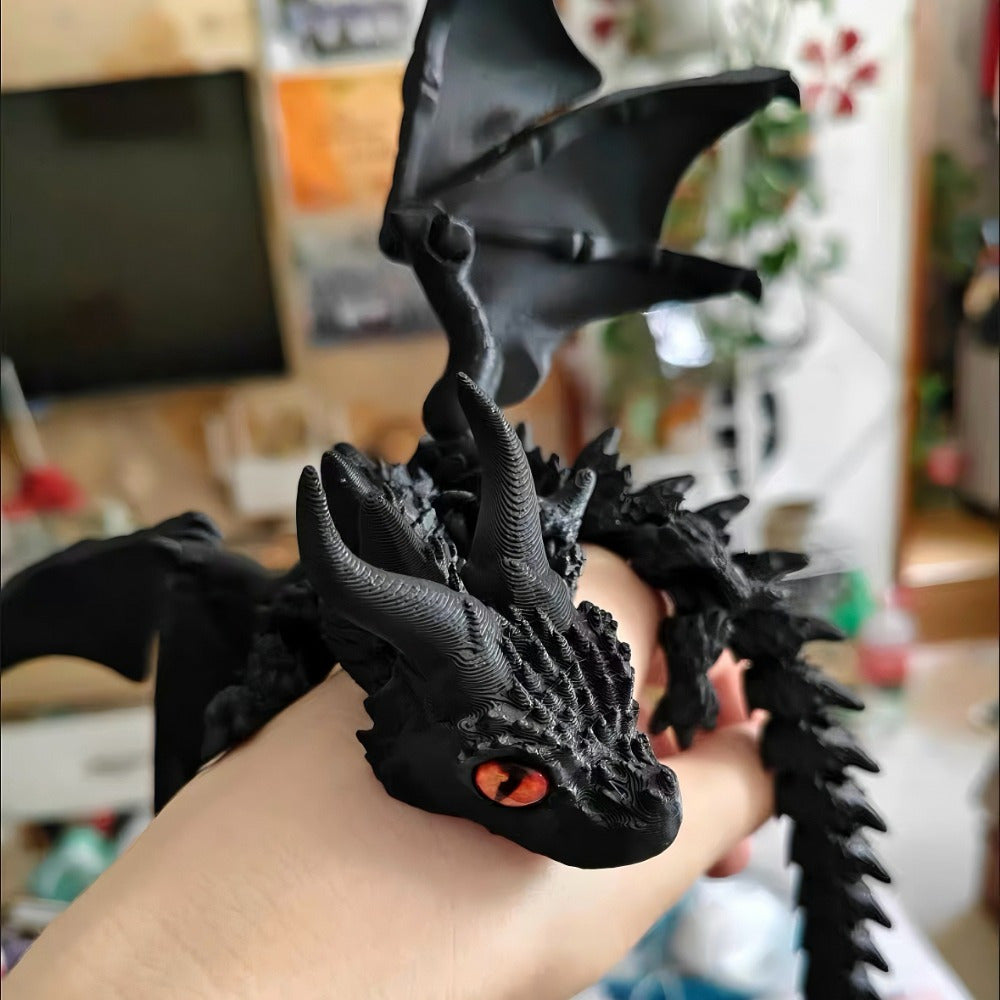 3D Magic Dragon Sculpture Color-Shifting Mystery Eyes Holiday Decor Christmas Halloween CNY Living Room Kitchen Gift