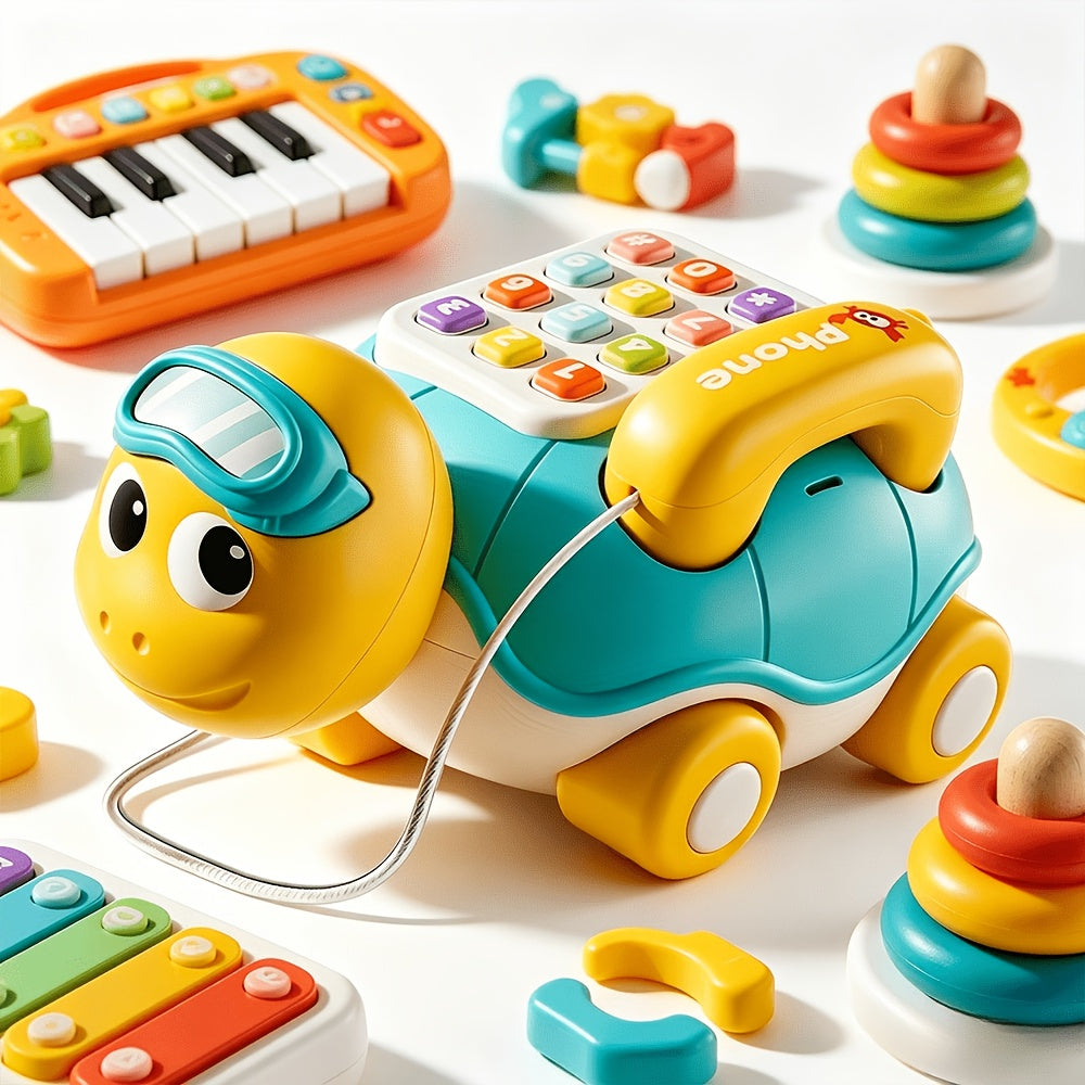 Baby Learning Tortoise Phone Toy – Interactive Musical Turtle Toy with Buttons & Sound Effects, Educational Infant Toy for Fine Motor Skills Boys Girls 6-18 Months