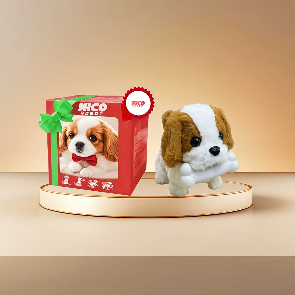 Interactive Electronic Puppy Robot Toy Realistic Simulation Dog Automatic Walking Barking Tail Wagging with Dog Bone – Kids Birthday Christmas Gift Boys Girls