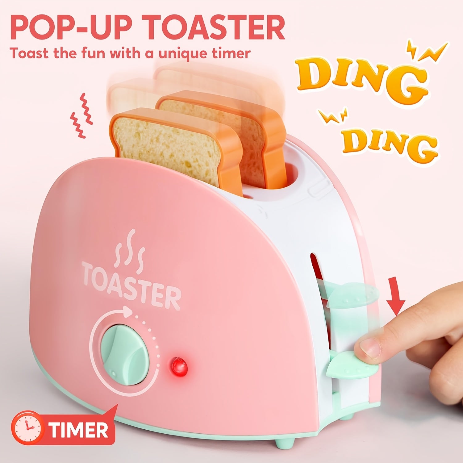 Kids Play Kitchen Toy Set with Coffee Maker, Mixer & Toaster – 25-Piece Pretend Play Appliance Toys with Utensils Plates Cups for Toddlers Ages 3+ Birthday Gift