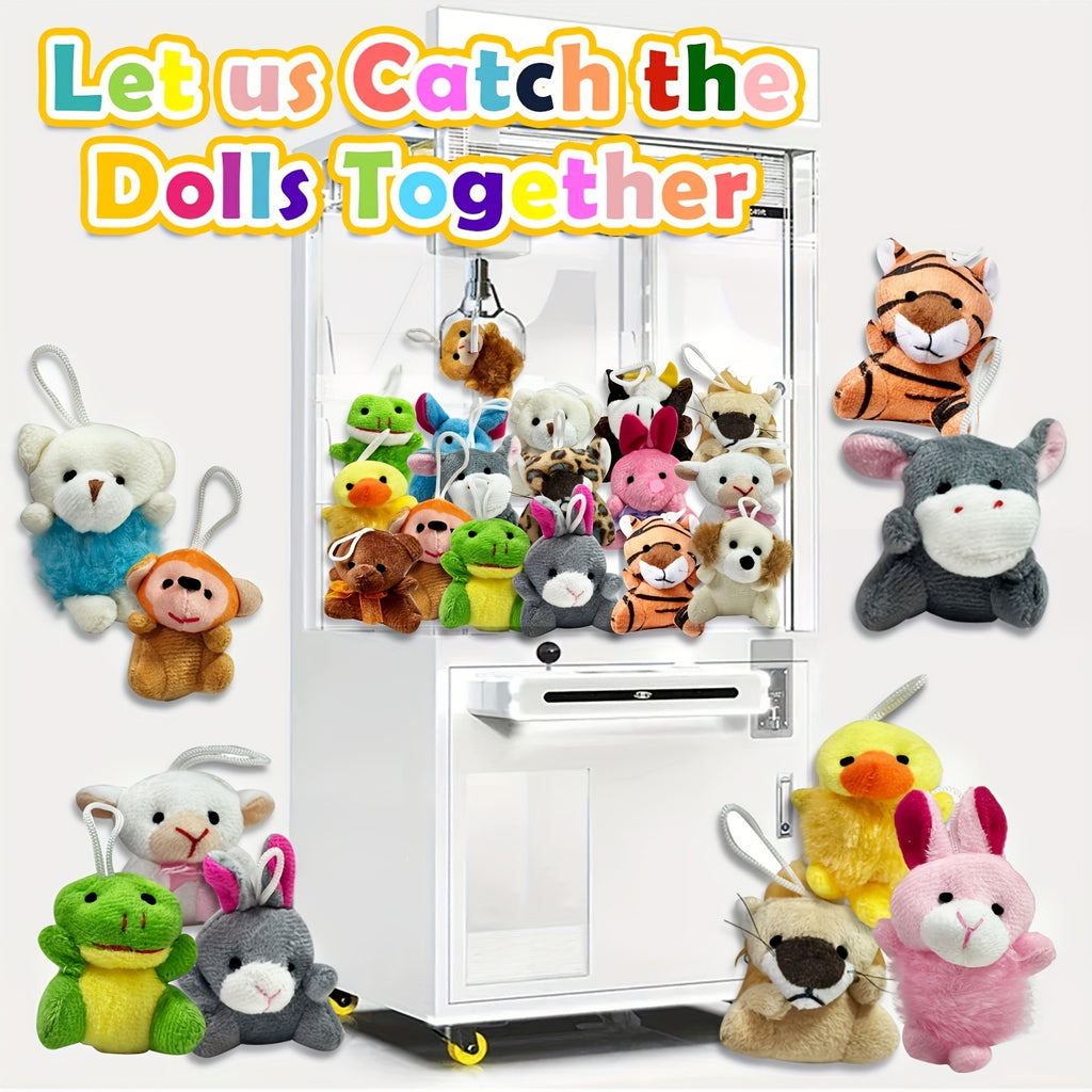 24PCS Mini Animal Plush Toy Assortment – Small Stuffed Animal Bulk Set with Keychains, Party Favors, Carnival Prizes, School Gifts, Christmas Easter Halloween Valentine’s Day Gift for Kids