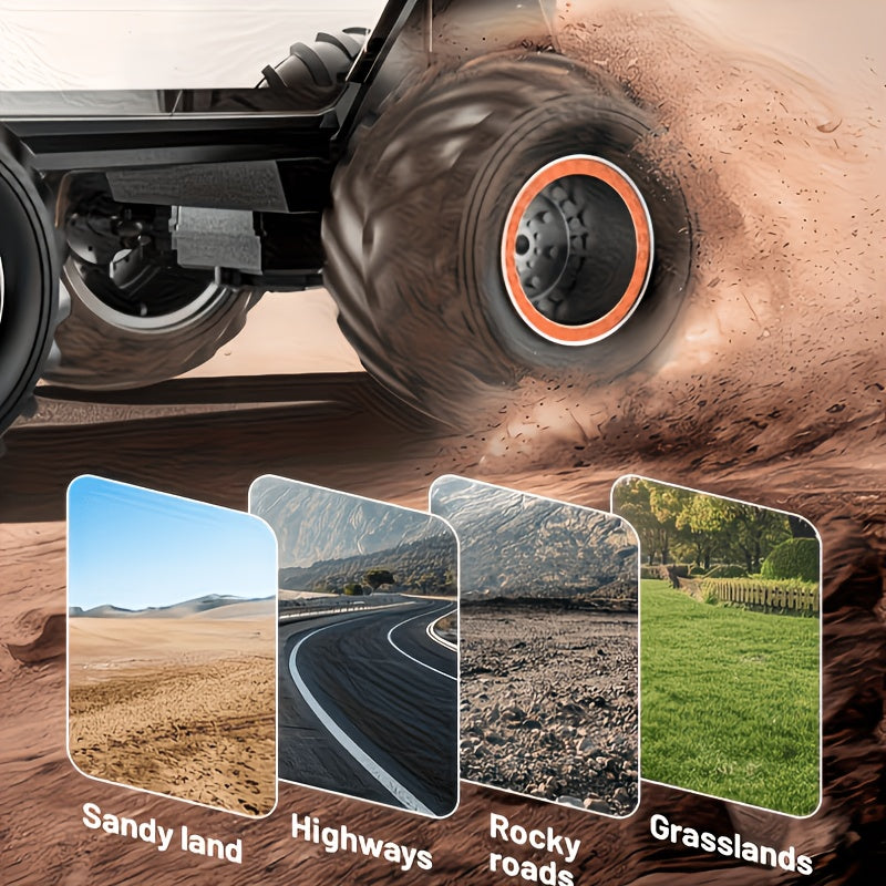 1:12 RC Monster Truck 4WD All-Terrain 2.4GHz Remote Control Car LED Lights Sound Music Ergonomic Grip Cybertruck Pickup Style Off-Road Kids Boys Birthday Christmas Gift