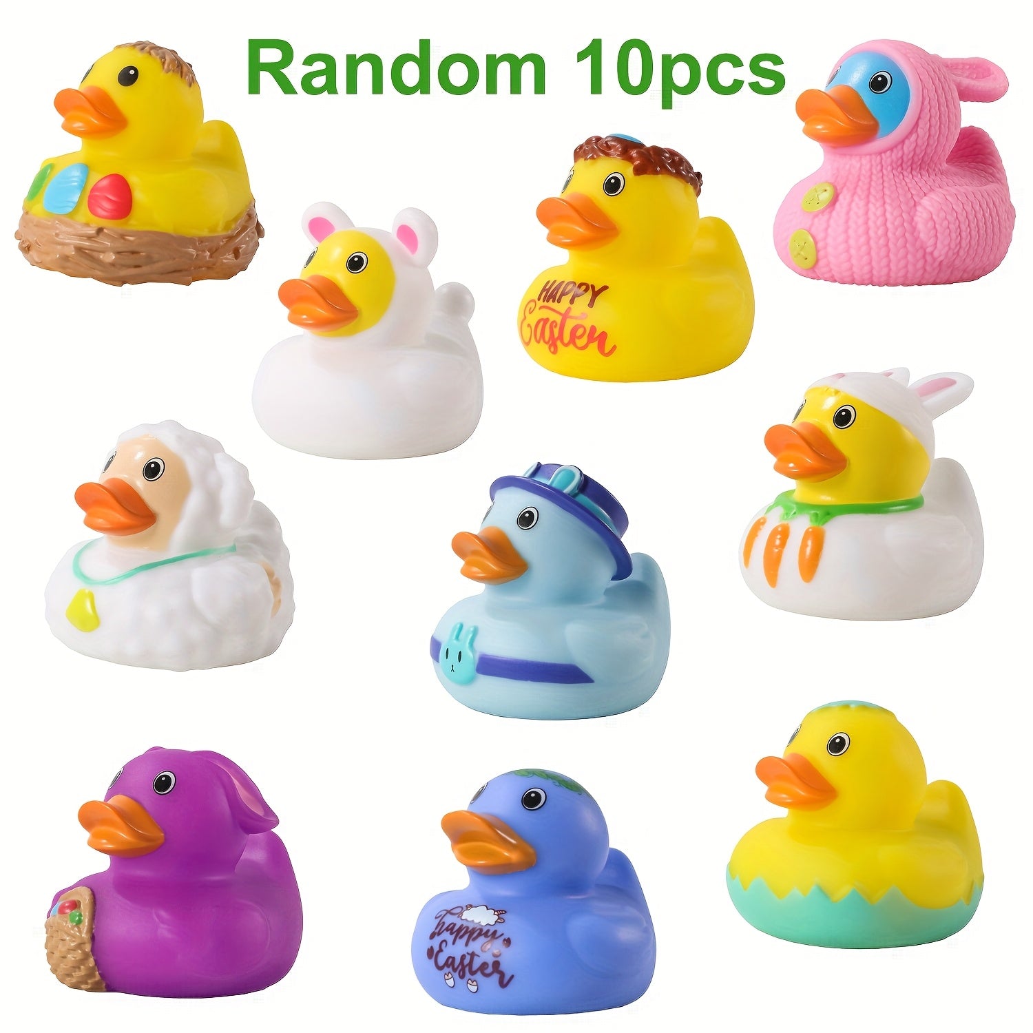 No Hole Duck Bath Toys Light Up - Colorful LED Glowing Rubber Ducks for Bathtub Pool, Mold-Free Water Toys, Easter Birthday Gift for Baby Toddler Boys Girls, Random Colors
