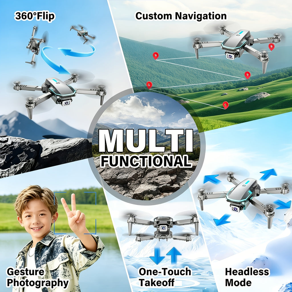 Foldable Beginner Drone with Optical Flow Hover & 360° Stunts – RC Quadcopter, Headless Mode, One-Key Takeoff/Landing, Crash-Resistant, Aerial Photography, Easy to Fly Gift