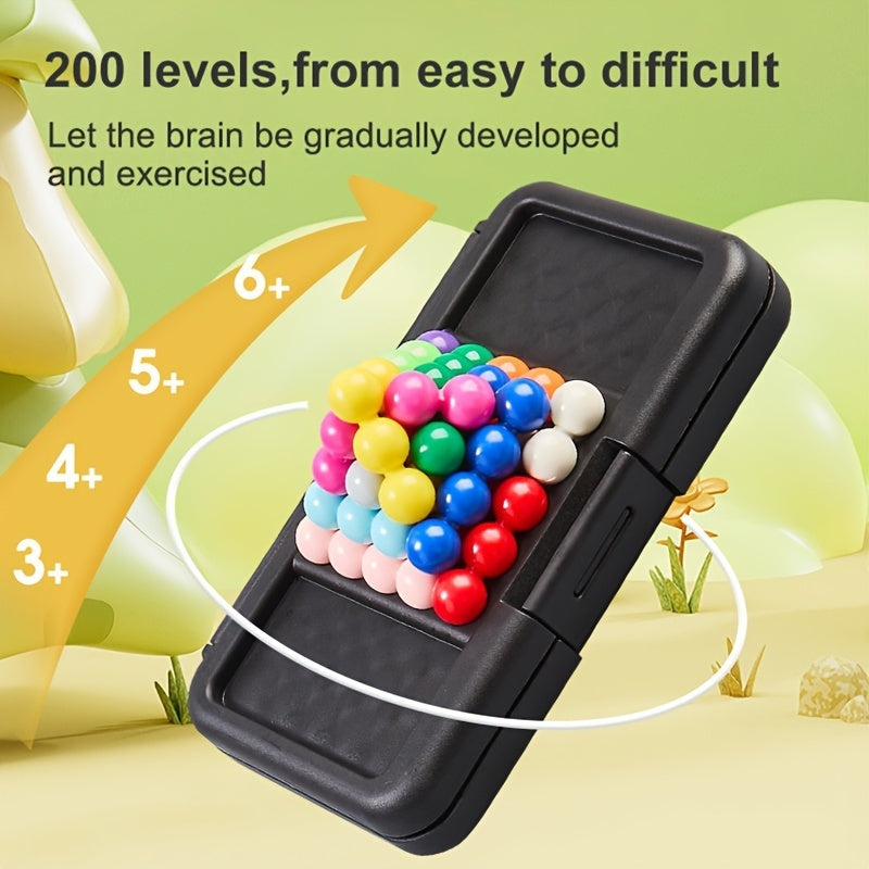Brain Puzzle Ball Matrix Game – Colorful IQ Logic Puzzle in Compact Travel Case, Mind Challenge Toy for Kids & Adults, Stress Relief & Brain Training Gift