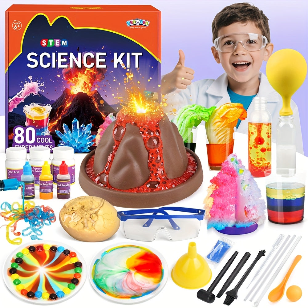 Science Kit for Kids 60/80/105 Lab Experiments – STEM Chemistry Set Growing Crystals & Reactions Educational Toy Gift for Boys & Girls Ages 6-12