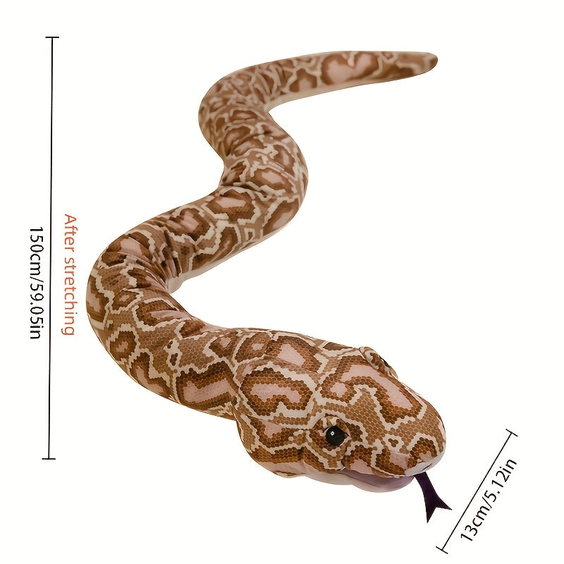 Giant Snake Plush Toy Pillow Realistic Python Stuffed Animal - Funny Prank Gift Cushion Doll for Halloween Christmas Kids Adults Small