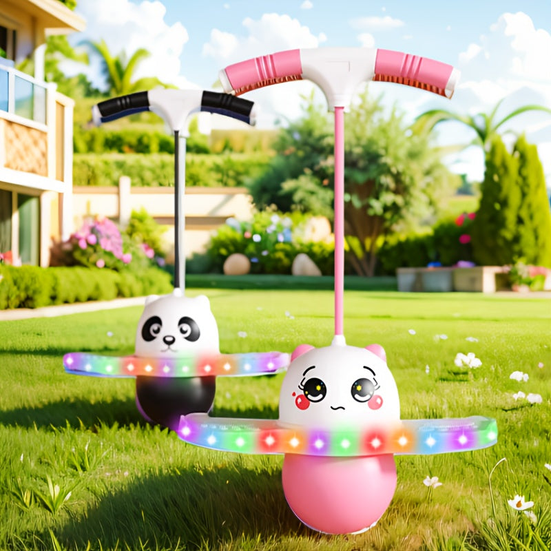 Pogo Ball Light Up LED for Kids Adults Up to 200LB - Colorful Balance Bounce Board Coordination Trick Jumper Indoor Outdoor Toy - Birthday Christmas Gift for Boys Girls Ages 6+