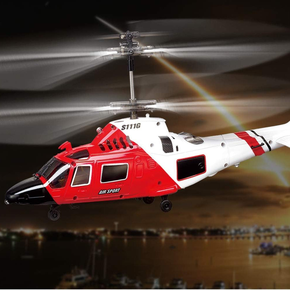 SYMA S111G Coast Guard Rescue RC Helicopter, 3CH Gyro Infrared Indoor Mini Helicopter with LED Lights, Easy to Fly for Beginners, Perfect Gift for Kids & Adults