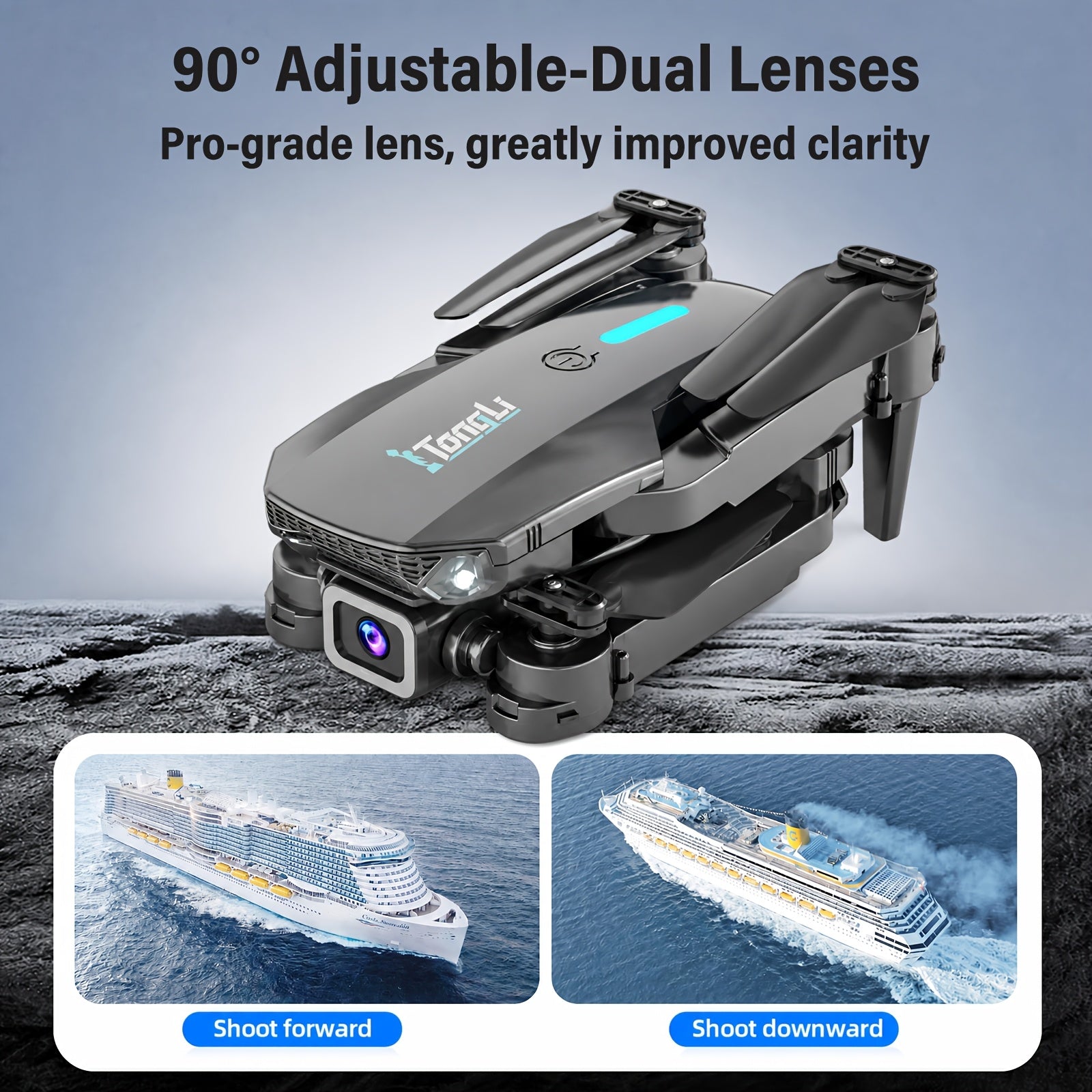 Foldable RC Drone with Camera One-Key Start 360 Stunt Tumbling Remote Control Quadcopter for Adults Beginners Kids Holiday Birthday Gift
