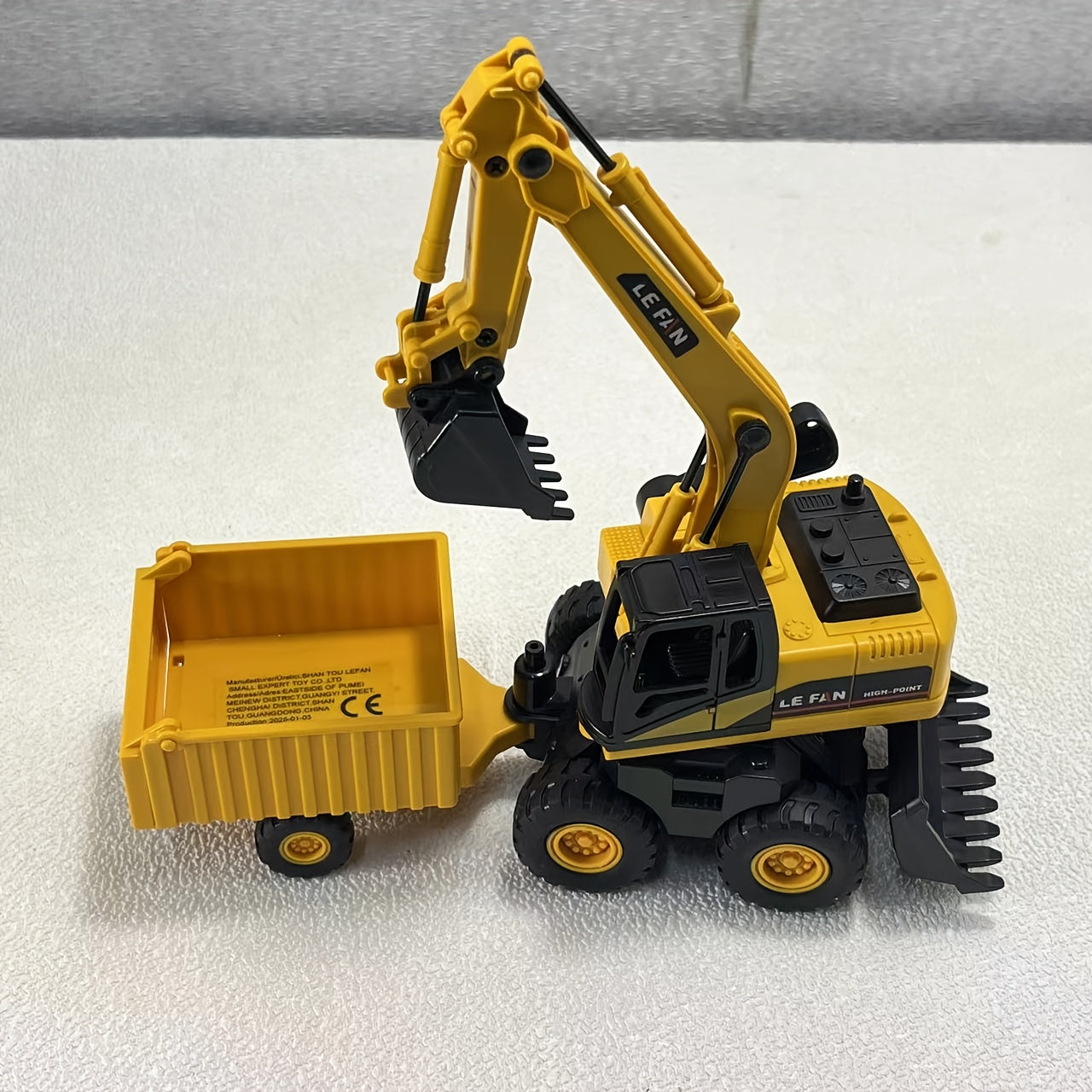 3-in-1 Construction Truck Toy Set Excavator Bulldozer & Dump Truck Inertia Power No Battery, Opening Cab 360° Rotation, Gift for Boys Girls Ages 3+