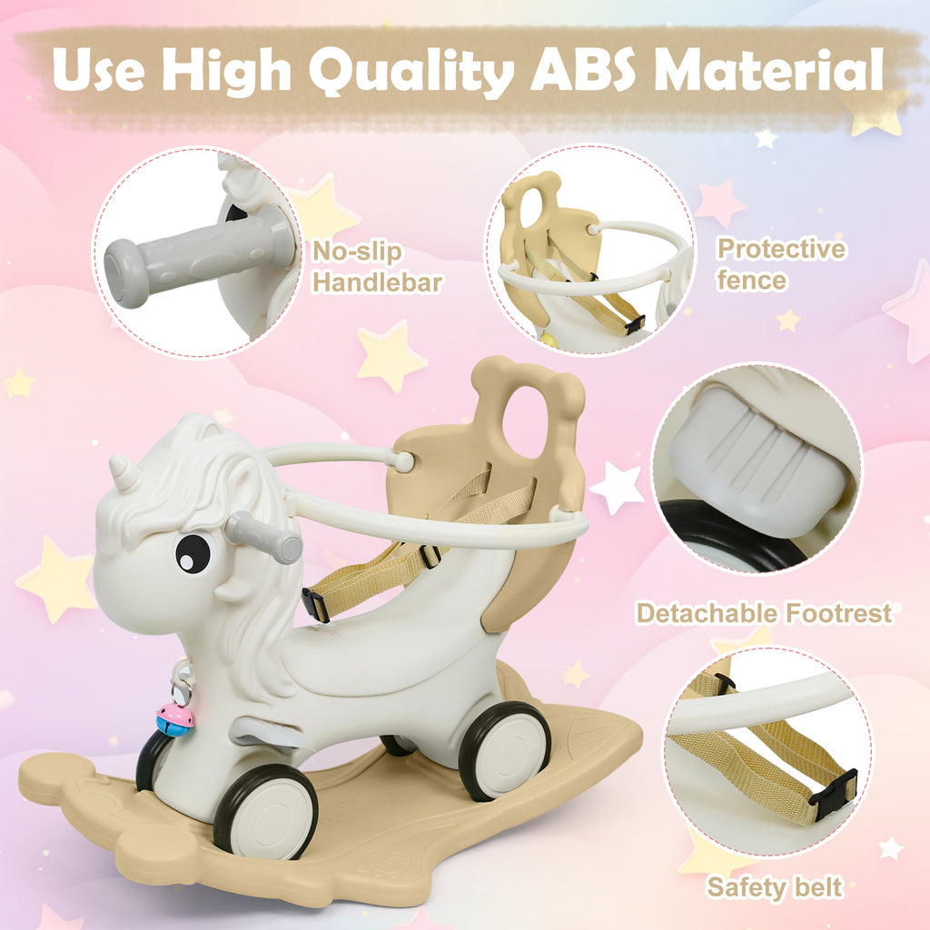 3 in 1 Rocking Horse for Toddlers 12M+ – Detachable Balance Bike, Ride-On Toy & Push Handle, Balance Board, Safe Indoor Outdoor Baby Gift for Boys & Girls Ages 1+