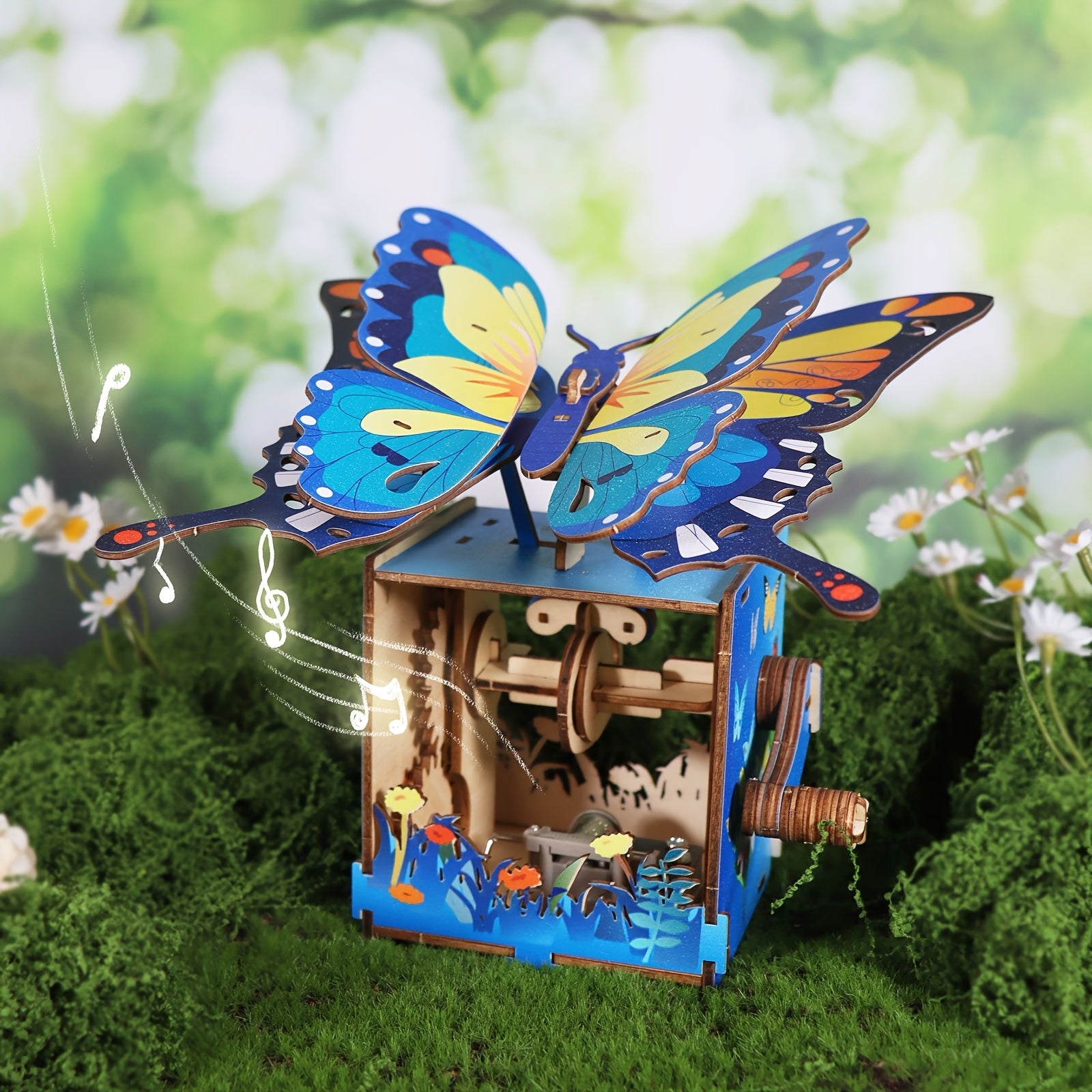 3D Wooden Puzzle Music Box You Are My Sunshine, Butterfly Hand Handmade Assembly Model Kit, Unique Christmas Birthday Holiday Gift for Women Girls & Music Lovers
