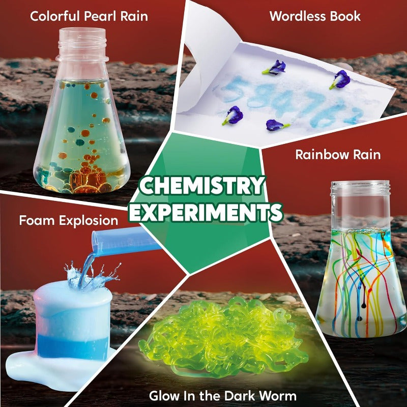 Amazing Science Kit for Kids 85+ Experiments – STEM Activities Gem Digging Crystal Growing Volcano Chemistry Educational Toy Gift Boys & Girls Ages 6+