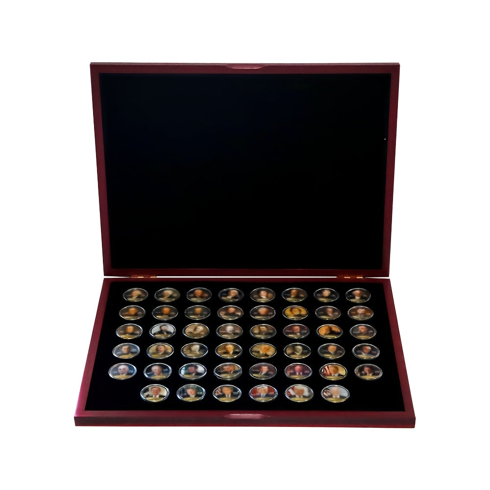 US Presidents Commemorative Coin Collection 46-Piece Set with Gift Box – Complete American Presidential Collector Coins – Unique Gift for Men, Fathers, History Buffs – Father's Day & Birthday Gift