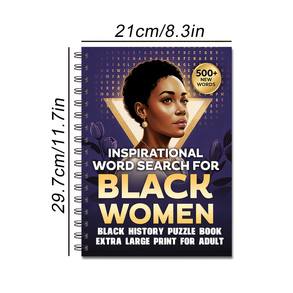 500+ Black History Word Search Puzzle Book for Adults & Seniors – Large Print, 500+ Challenging Games, Brain Activity, Memory Improvement & Cognitive Training Gift