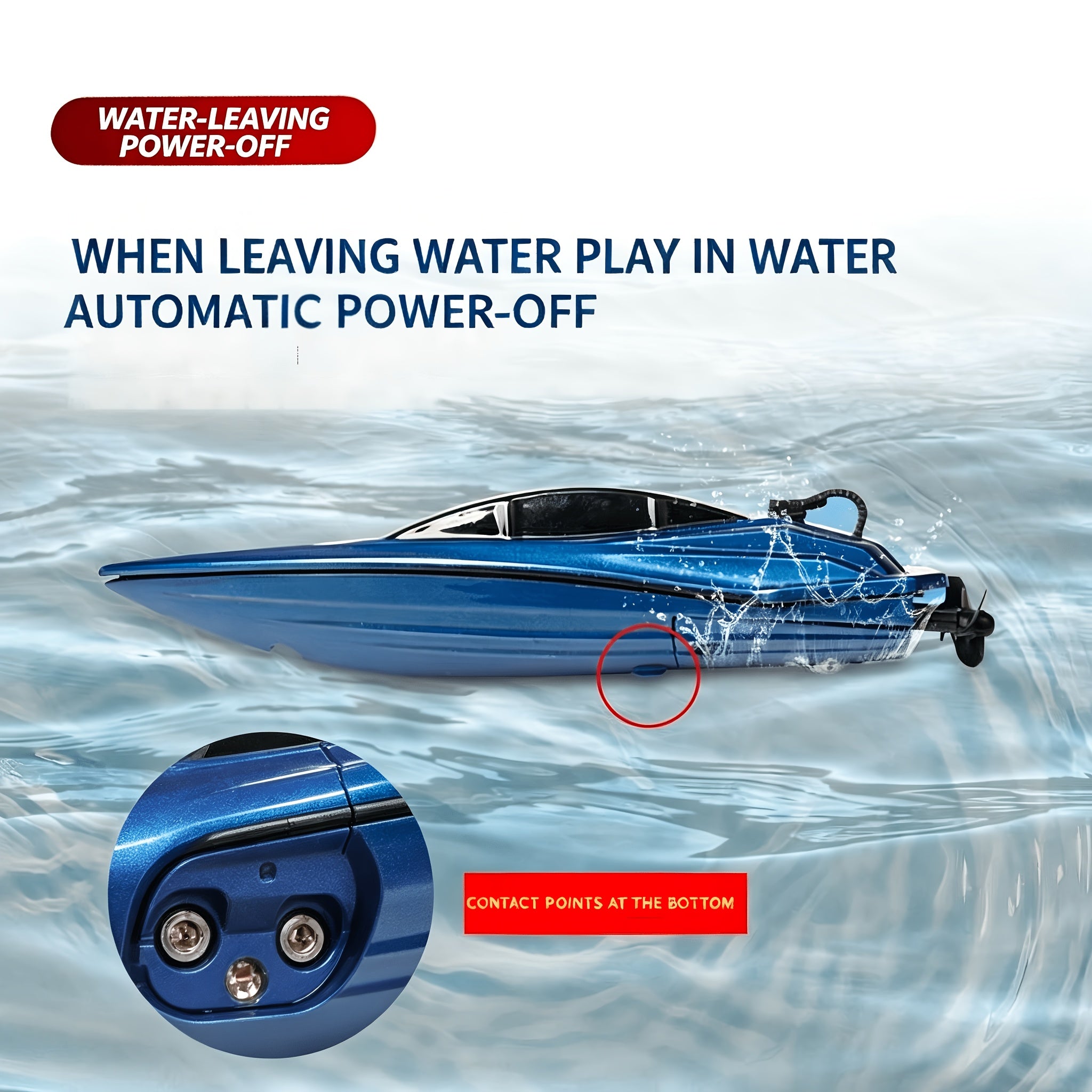 RC Boat Toy 2.4G 4-Channel Mini Remote Control Racing Boat with LED Dynamic Lights Durable Hull – Kids Summer Water Play Gift Boys Girls