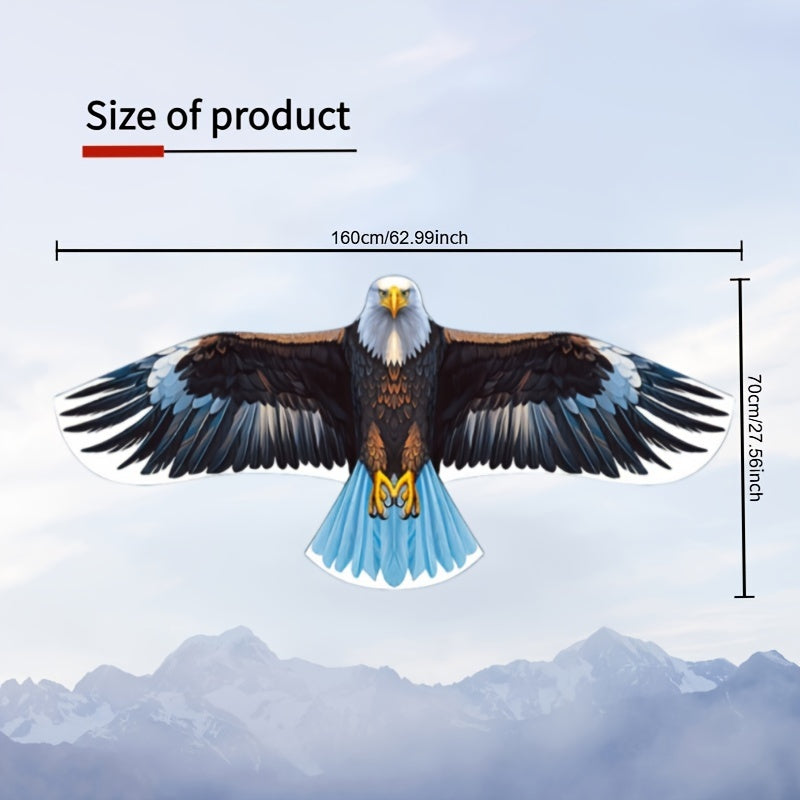 Eagle Kite Large with Handle & String for Beginners - Durable Polyester Outdoor Flying Toy for Beach, Park & Family Fun - Easy to Fly Gift for Kids Adults Ages 6+