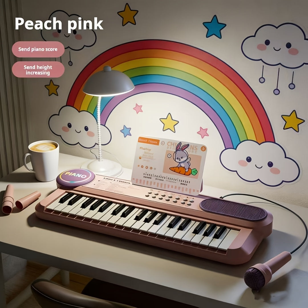Kids 37-Key Electronic Keyboard Piano with Microphone Multifunctional Educational Music Instrument Toy – Birthday Gift for Boys Girls Toddlers