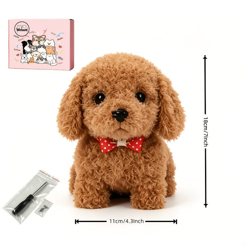 Interactive Robotic Dog Plush Toy – Electric Walking Pet Dog with Realistic Sounds, Sits Stands Cuddles, Smart Educational Toy for Kids Ages 3+, Birthday Gift for Boys Girls