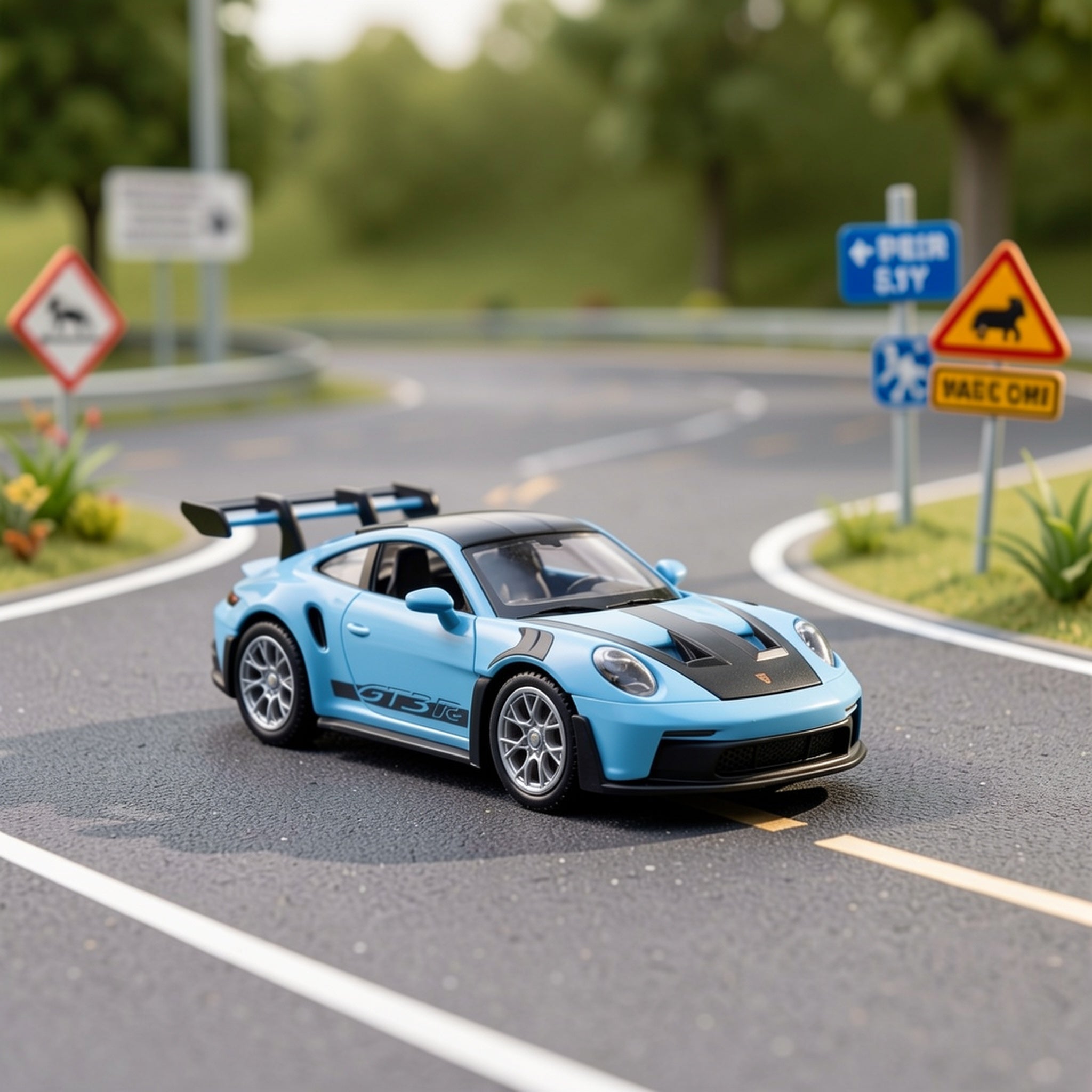 Die-Cast Porsche 911 Model Car – High-Detail Zinc Alloy Collectible Display Piece for Adults, Home & Office Decor, Car Lover Birthday Christmas Gift, Blue White Green Grey