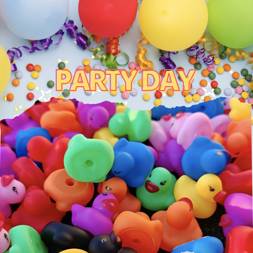 Mini Rainbow Duck Bath Toys 55 Pack – Bulk Colorful Rubber Ducks for Kids Bathtub Pool Party Favors, Goodie Bag Stuffers, Carnival Prizes Boys Girls