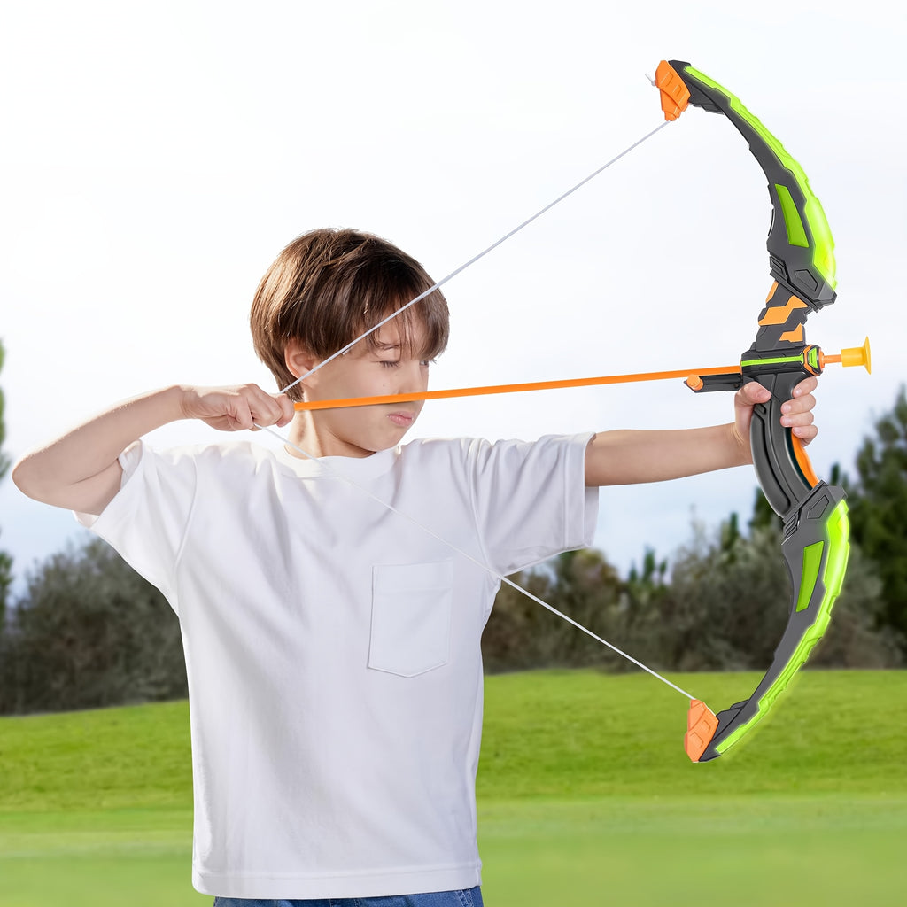 Kids LED Light Up Bow and Arrow Archery Set Ages 6-12 with 9 Suction Cup Arrows Targets Case ASTM Certified Indoor Outdoor Birthday Christmas Gift Boys Girls