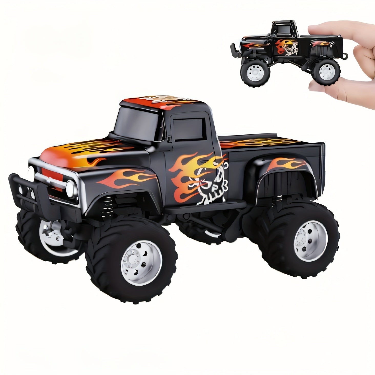 1:64 Scale Die-Cast RC Monster Truck 2.4GHz High-Speed Off-Road Vehicle LED Headlights Multiple Control Modes Adjustable Speed Gift for Boys Girls