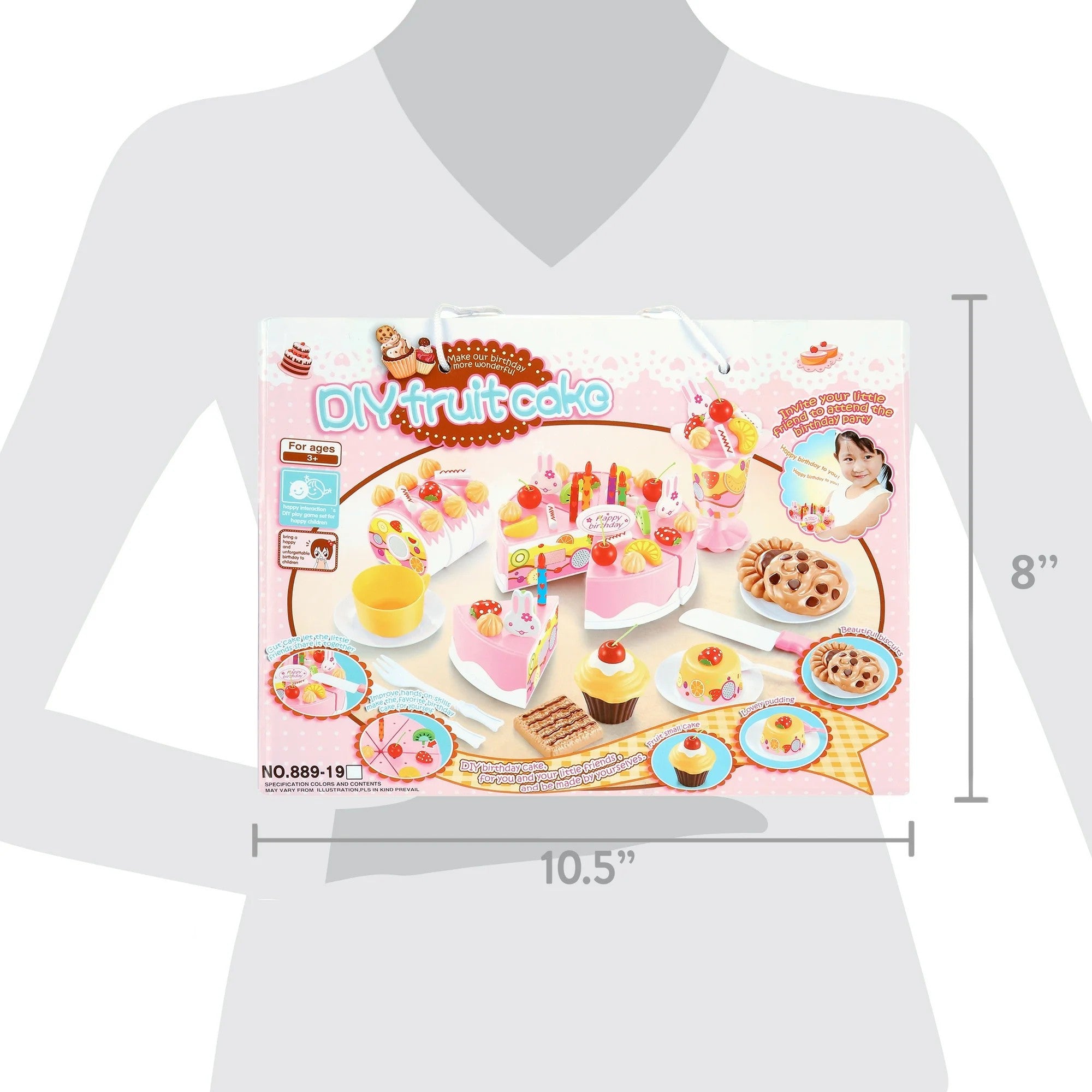 Birthday Cake Tea Party Play Food Toy Set Kids Pretend Play Cake Decorating Dessert Accessories 75-85pcs Girls Ages 3+