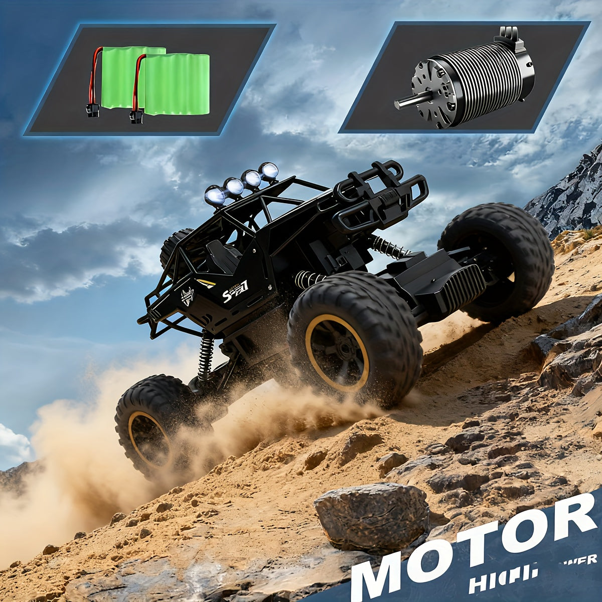 Large High-Speed RC Car USB Rechargeable Remote Control All-Terrain Off-Road Truck Racing Vehicle – Cool Toy Gift for Boys Ages 6 and Up