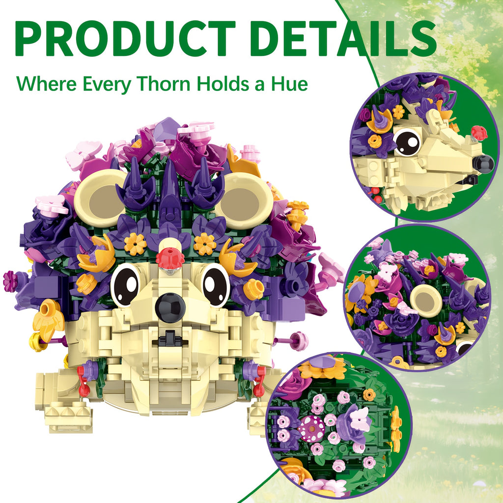 Jellyfish Building Blocks 526pcs Animal Model Kit for Adults – DIY Brick Assembly Desk Decor Display Piece, Hedgehog Style Available – Valentine Birthday Christmas Halloween Gift for Animal Lovers