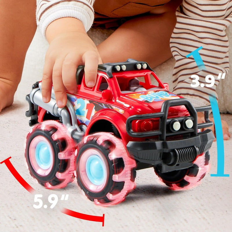 3-Pack Monster Truck Toys with Flashing LED Wheels – Friction-Powered Light-Up Cars for Toddlers, Easter, Christmas & Birthday Gift for Boys & Girls