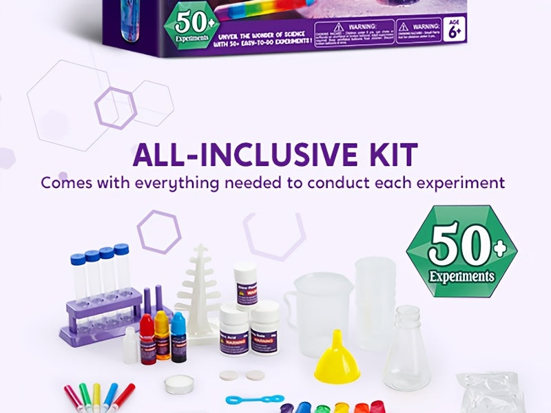 STEM Science Kit for Kids with 50+ Experiments - Crystal Tree Growing Kit, Lava Lamp, Volcano & Chemistry Lab Activities, Educational Science Toy for Boys Girls Ages 6-12, Birthday Christmas Gift