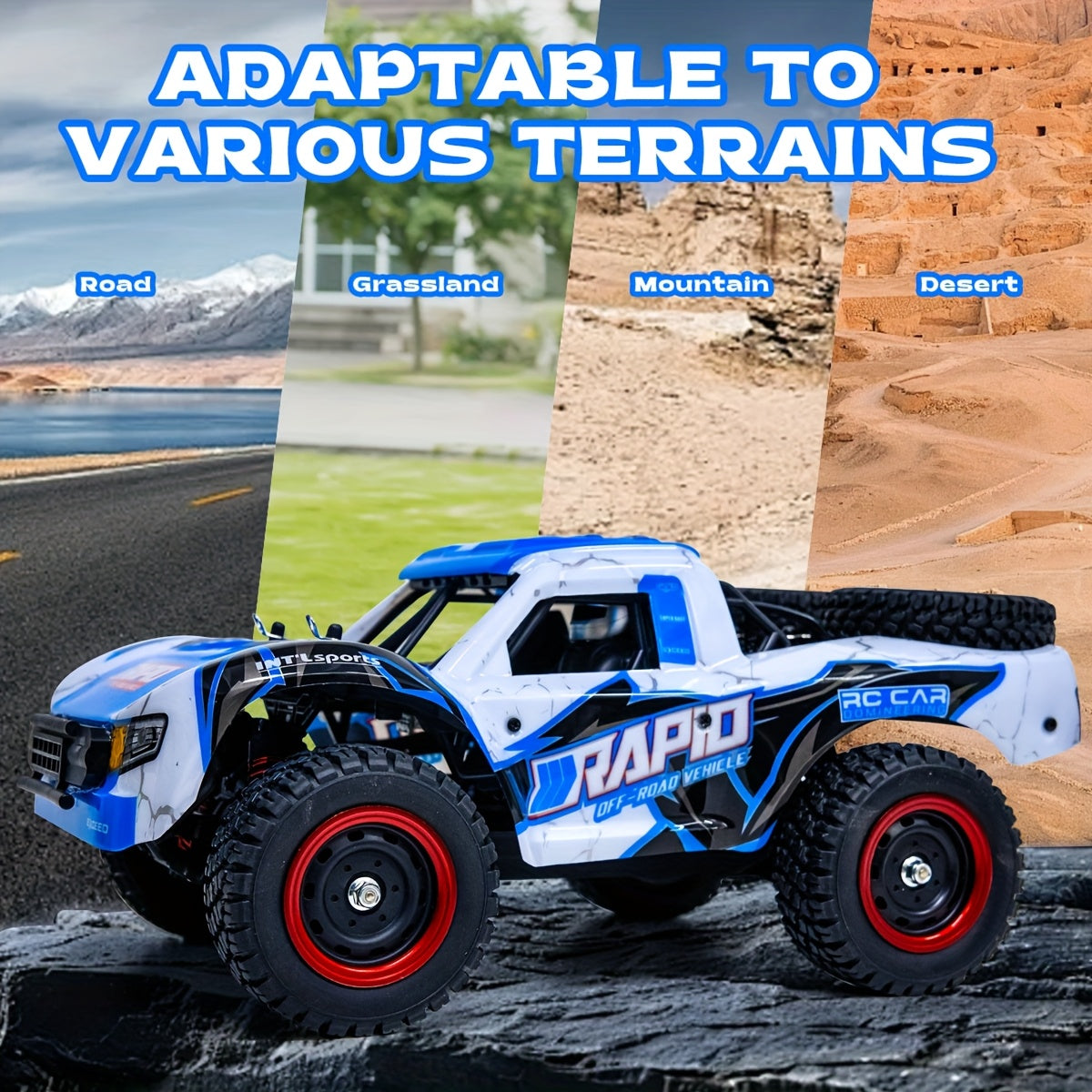 High-Speed RC Off-Road Car 1:14 Scale 4WD, Brushless Motor PRO 50-70Km/h or Carbon Brush 38Km/h, Remote Control Truck for Kids Adults RC Enthusiasts